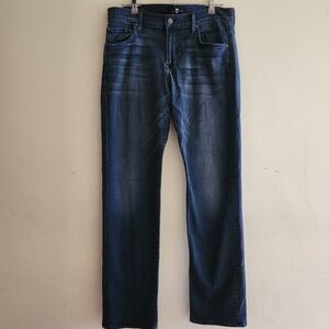7 For All Mankind Men's Straight Jeans - Dark Blue